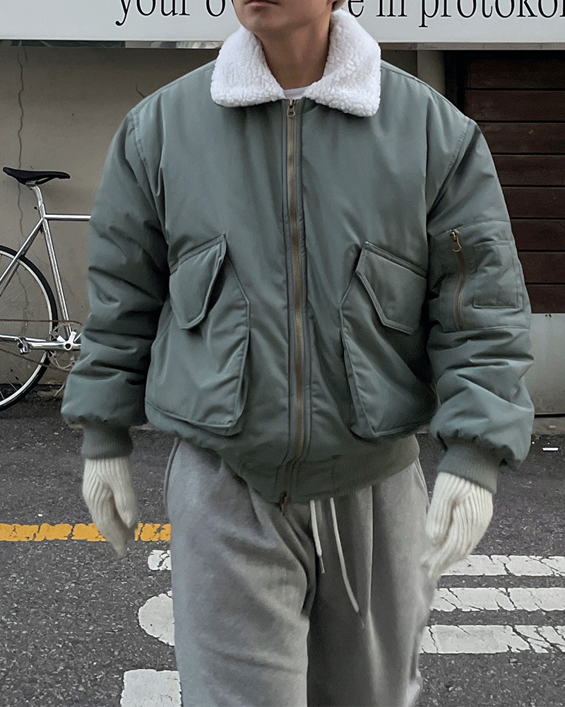 헤비 무스탕 MA1 자켓 (2color)